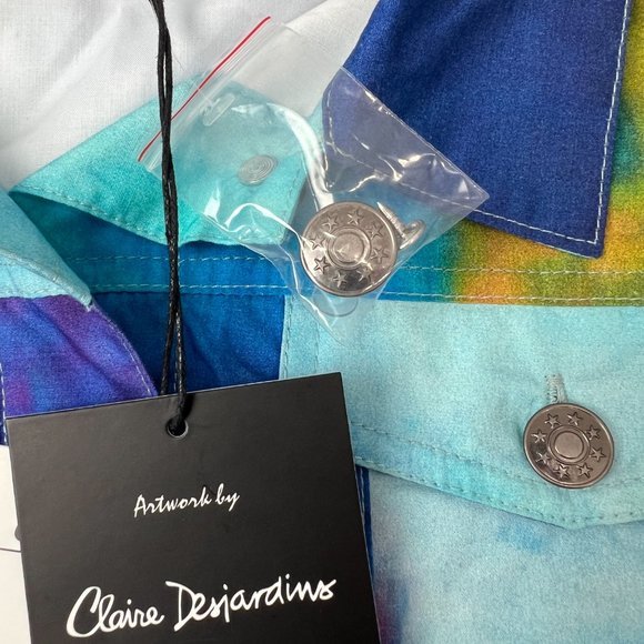 Claire Desjardins Artwork Jacket Sz M Multicolored Lightweight Lined 100% Cotton - Picture 8 of 11